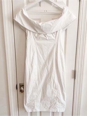 BHLDN Off The Shoulder White Midi Dress